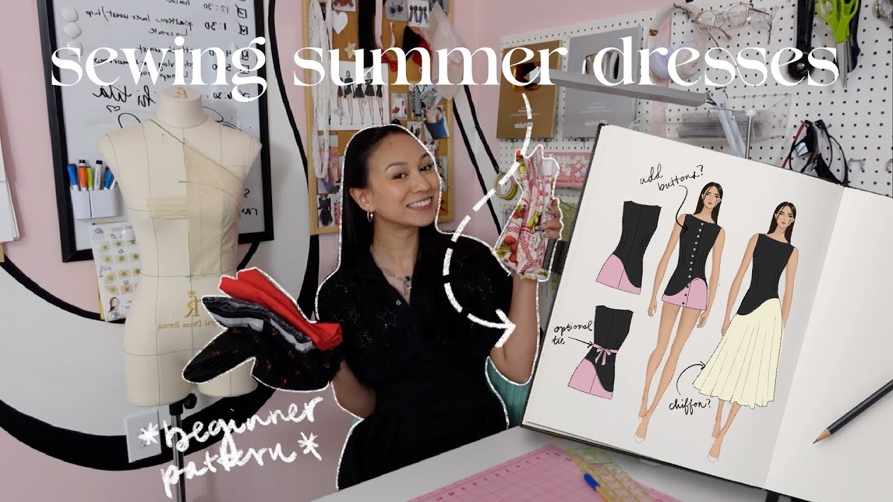 Sewing some summer dresses 🍓🧺 // The making of my new BEGINNER sewing pattern!