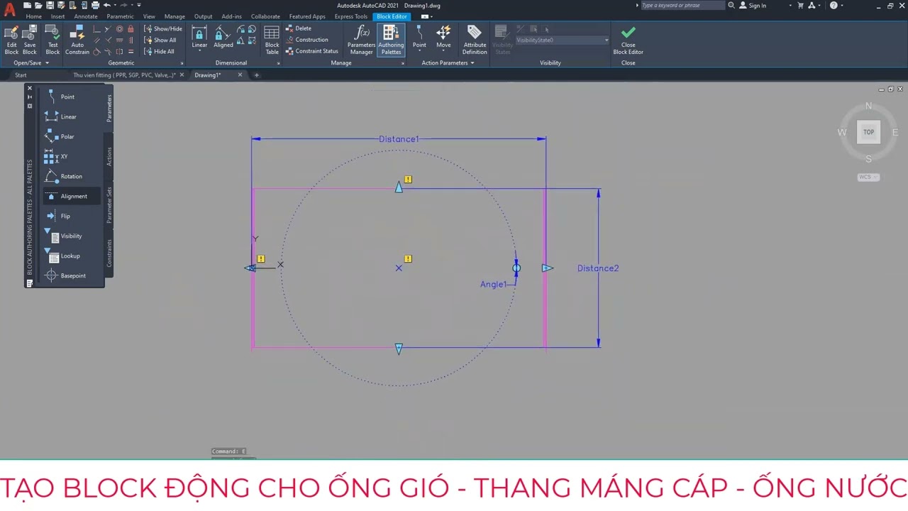Tạo block động cho ống gió - thang cáp - ống nước