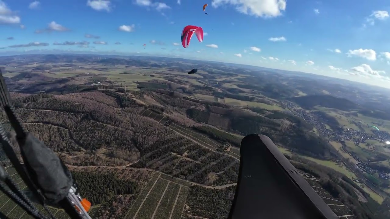 Gleitschirmfliegen in Wenholthausen, Sauerland am 23.02.2025