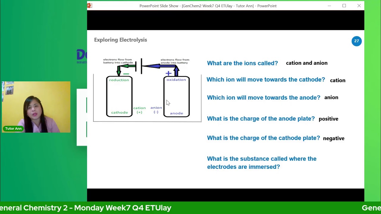 General Chemistry 2  - Monday Week7 Q4 ETUlay