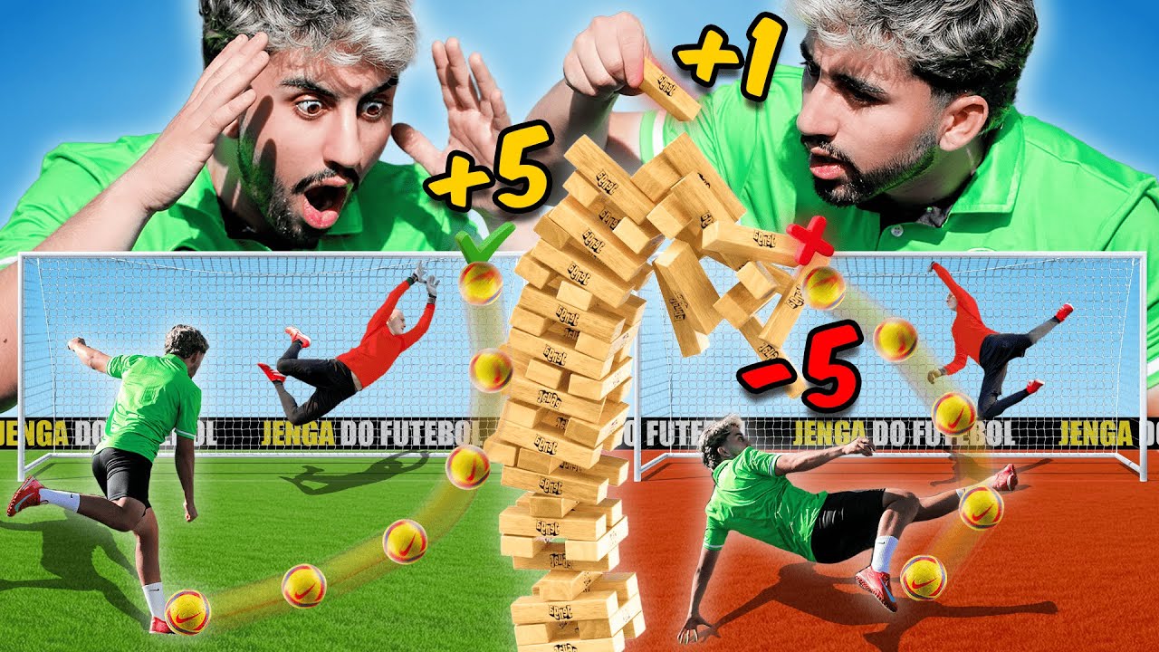 DESAFIO DO JENGA DO FUTEBOL! (TEVE CASTIGO 😈)