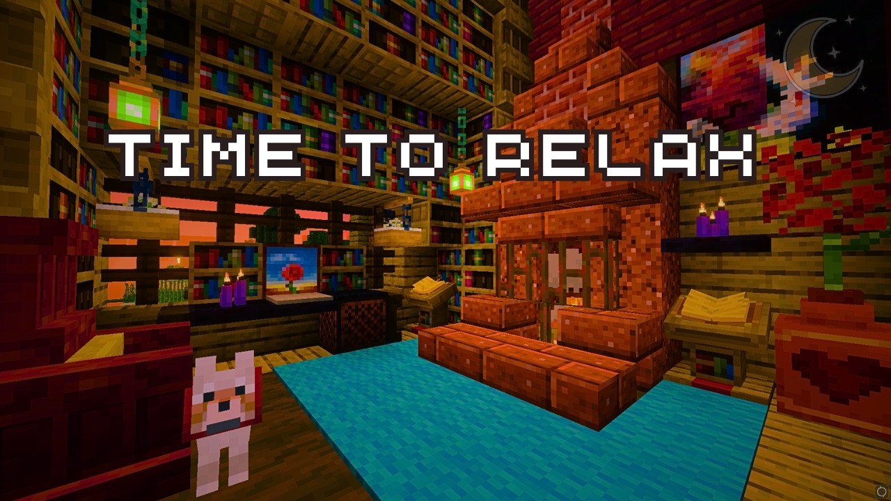 3 Hour Minecraft C418 Music for STUDY & SLEEP | Warm Fireplace Ambience