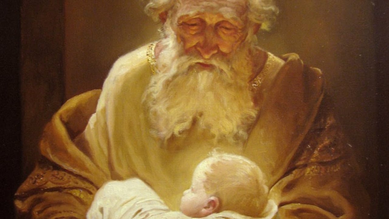 Simeón tomó al niño Jesús en sus brazos y bendijo al Señor