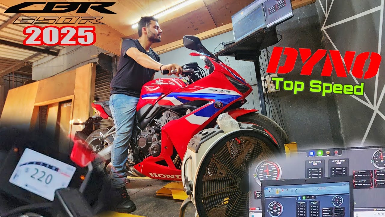 2025 Honda CBR650R Dyno Test 😨 Top Speed 🔥 250kmph+ 😳 #dyno #cbr650r