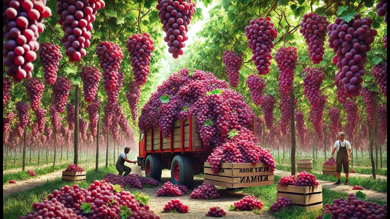 Japanese Farmers Harvest Expensive Grapes This Way - Japanese Grape Farm