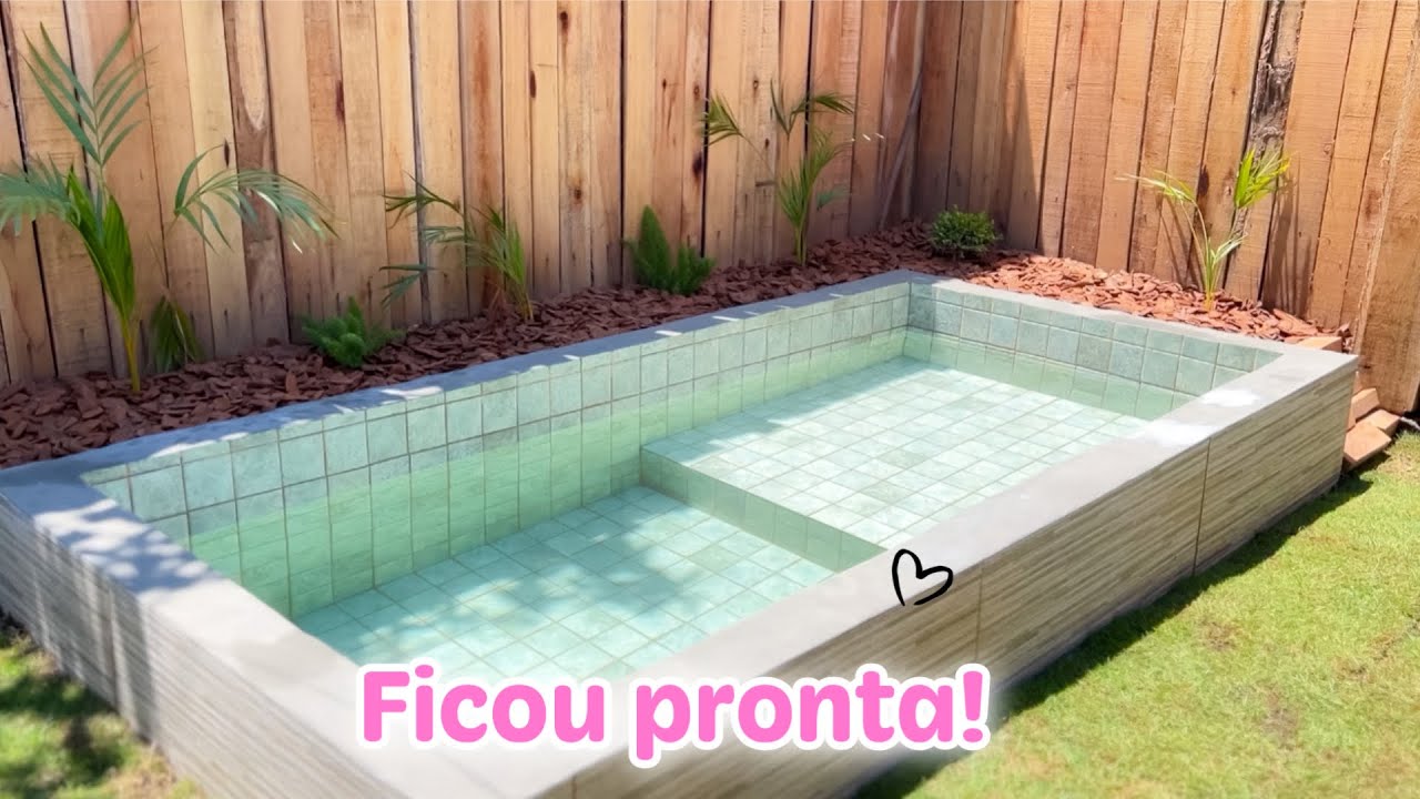 NOSSA PISCINA DE ALVENARIA FICOU PRONTA