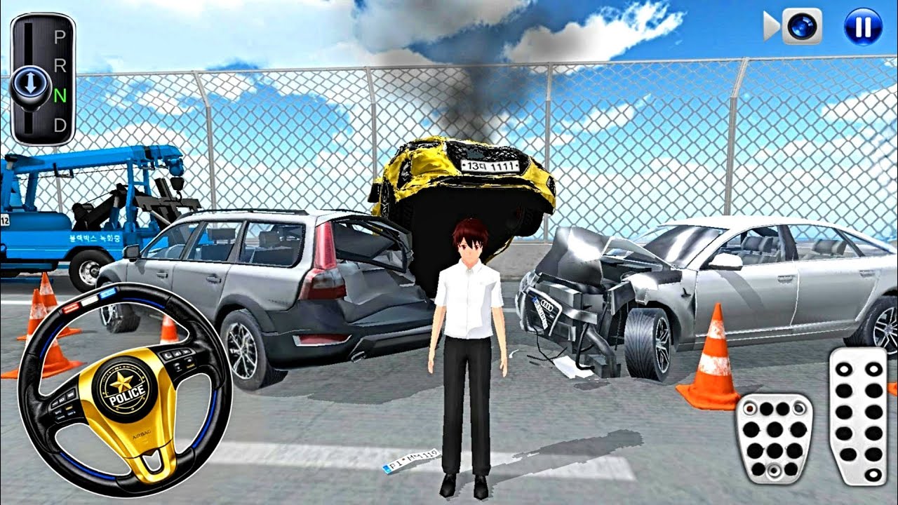 Car Crashes in New Eight Lane Highway - 3D Driving Class Police Car - 2026 Android iOS - Gameplay