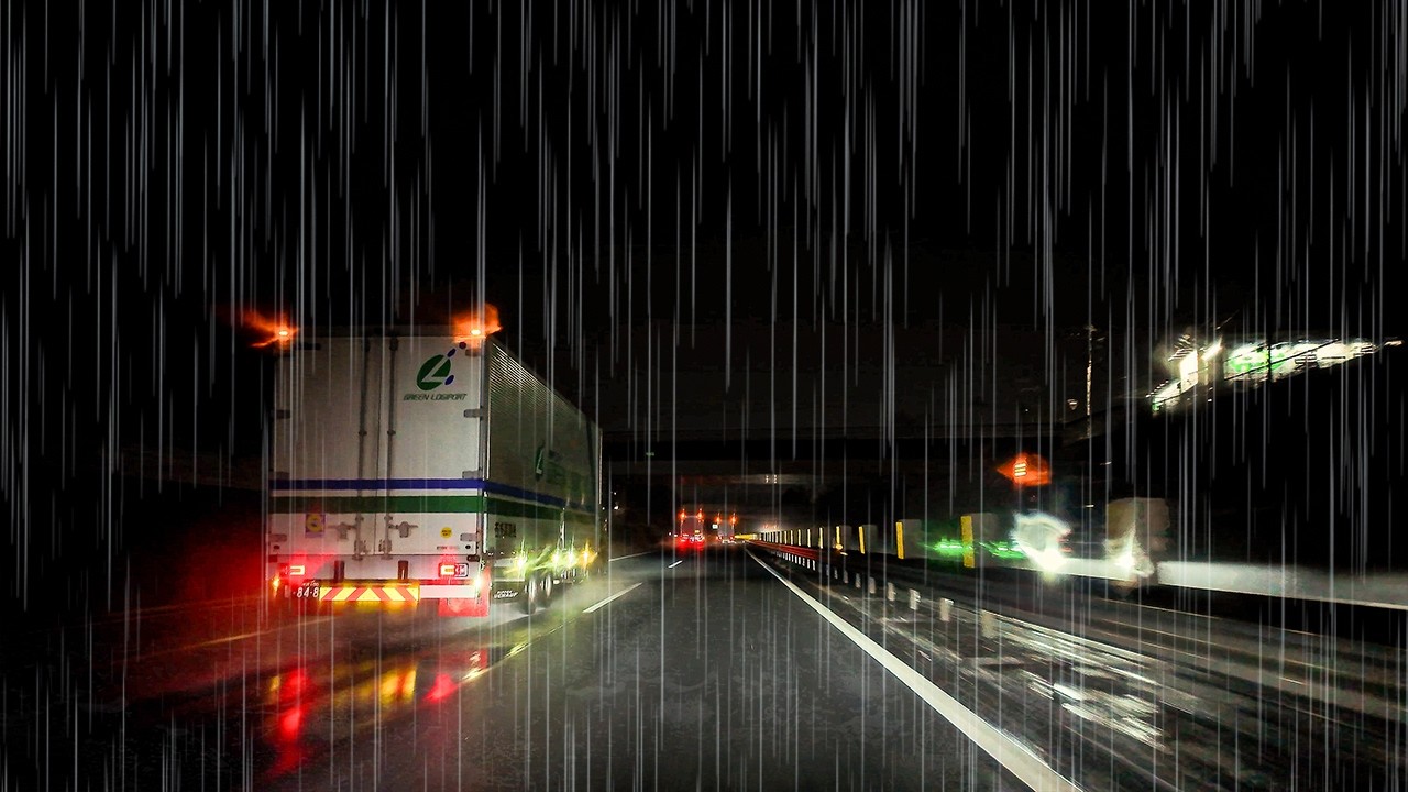☔️Late Night Rainy Highway Drive💤Drift into Deep Sleep😴(Real Footage, Not AI)