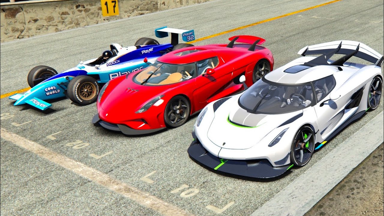 Koenigsegg Jesko vs Koenigsegg Regera vs IndyCar 1999 - Nardo Speed Ring