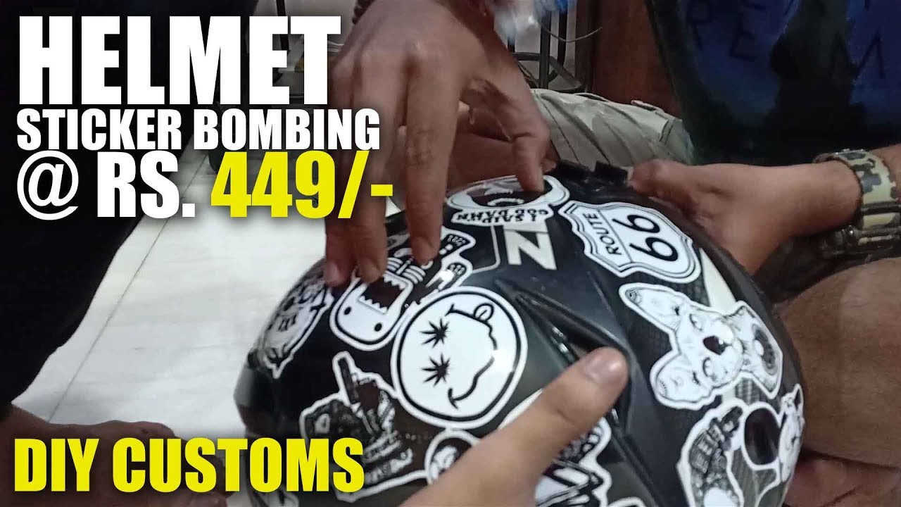 BEST WAY TO MODIFY YOUR OLD HELMET. STICKER BOMBING. CHEAP DIY.