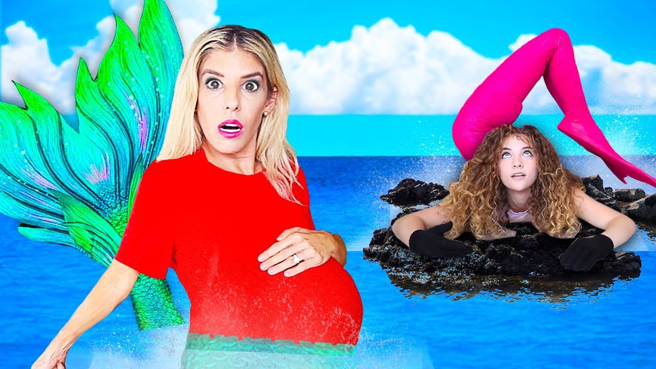 24 Hours Pregnant as a Mermaid with Sofie Dossi! (Worst Pregnancy Challenge) | Rebecca Zamolo