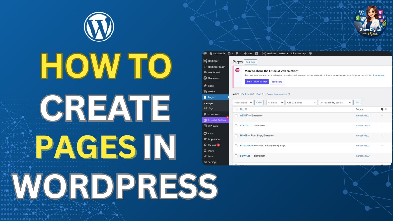 How to add a page in WordPress