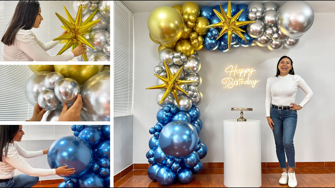 Como hacer un Arco de Globos - 🎉 Decoración para cumpleaños 🎉 - Balloon Garland