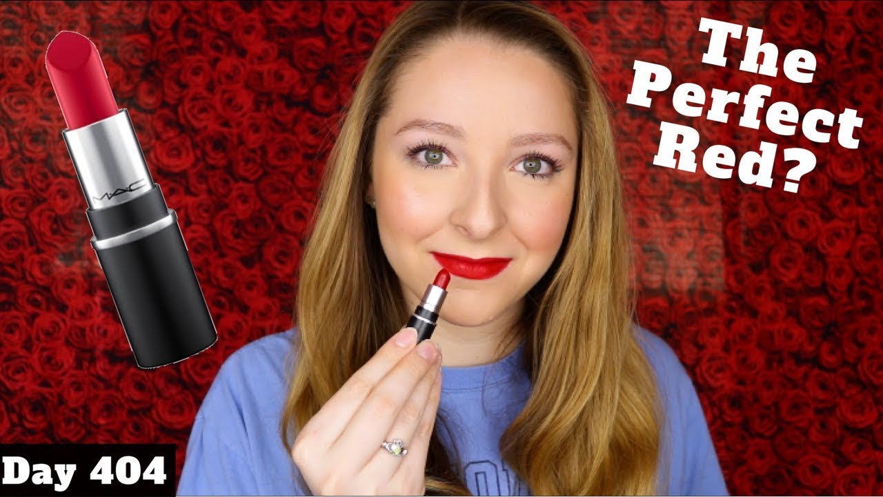 Обзор и свотчи матовой помады MAC Ruby Woo | День 404: новый макияж каждый день