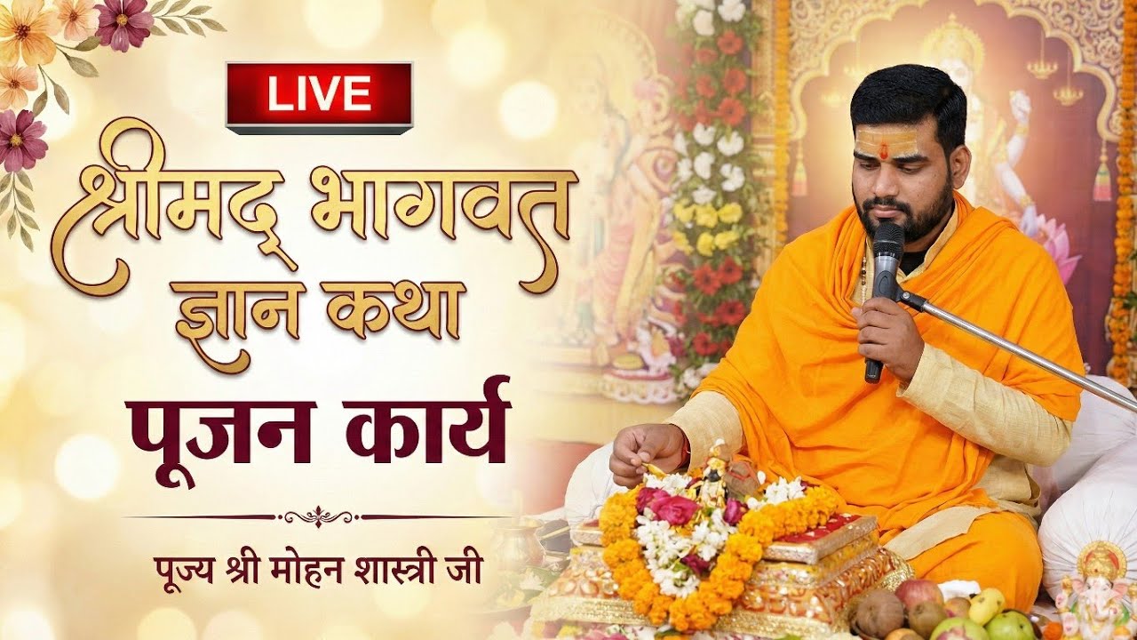 श्रीमद् भागवत ज्ञान कथा: पूजा कार्य 🚩। Param Pujya Pandit Mohan Shashtri Ji