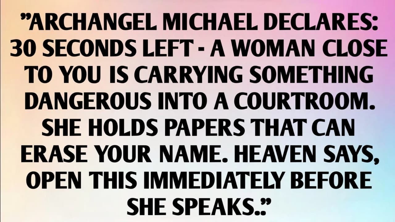 “Archangel Michael declares 30 seconds left — a woman close to you is carrying something...