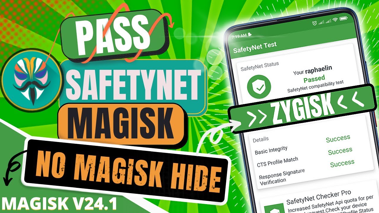 Bypass Safetynet Magisk Zygisk | Magisk 24.1 Safetynet Pass