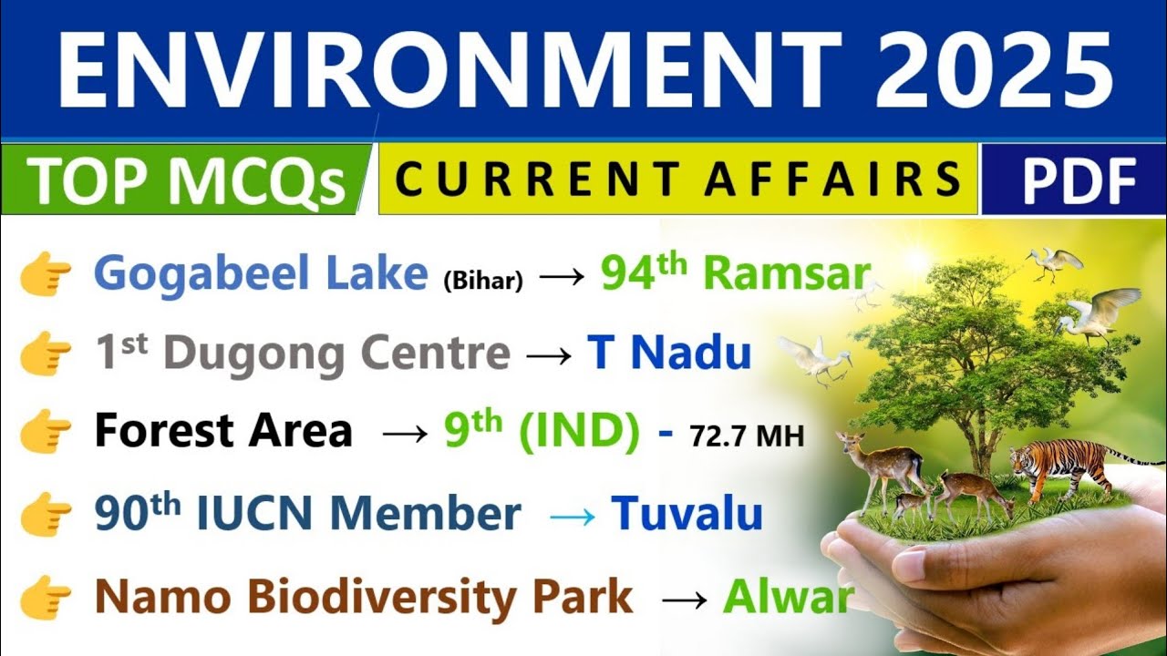 ENVIRONMENT 2025 CURRENT AFFAIRS | ENVIRONMENT & ECOLOGY 2025 | CURRENT AFFAIRS For GROUP D 2025 |