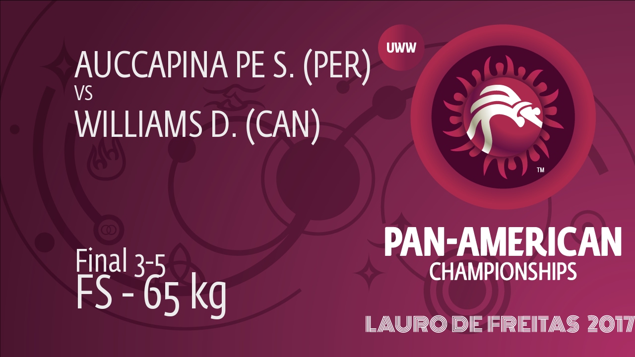 BRONZE FS - 65 kg: D. WILLIAMS (CAN) df. S. AUCCAPINA PE (PER), 10-8