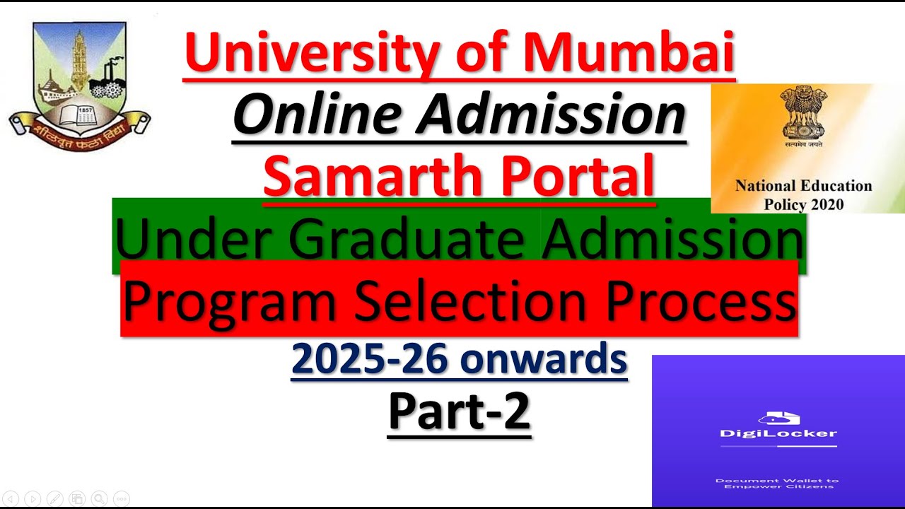 How to fill UG admission form on samarth portal | Mumbai University | 2025-26 | Part 2