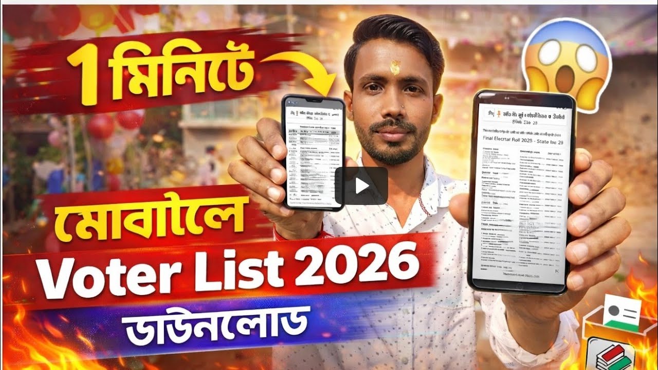 Final Voter List 2026 Download | মোবাইল থেকে ১ মিনিটে নাম চেক করুন 🔥 Voter List PDF Download