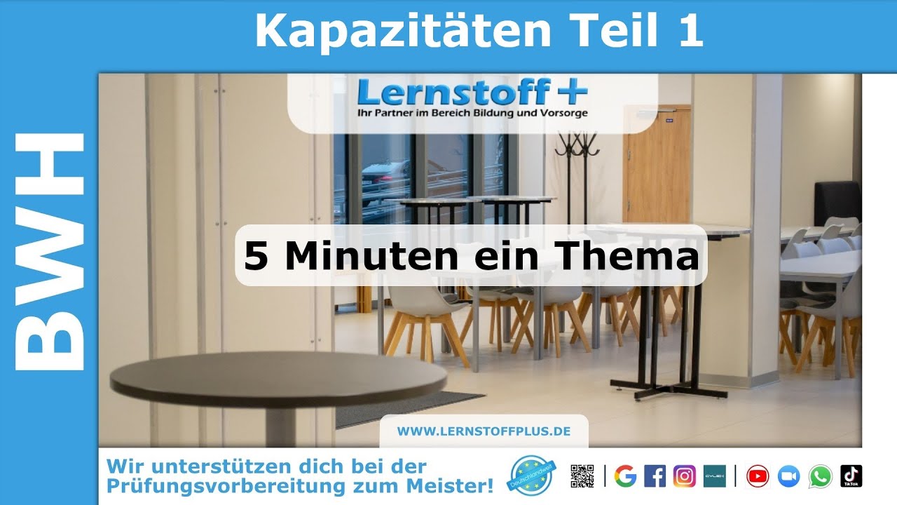 Industriemeister | Logistikmeister | BWH | Kapazitäten Teil 1