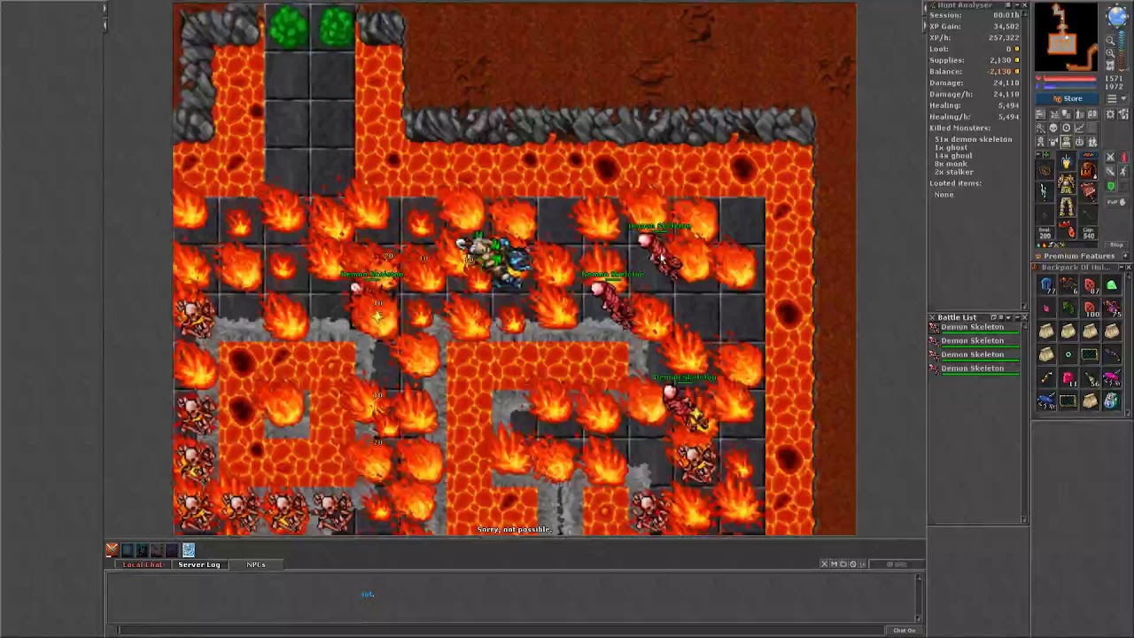 Tibia Bestiary - Demon Skeletons Etc