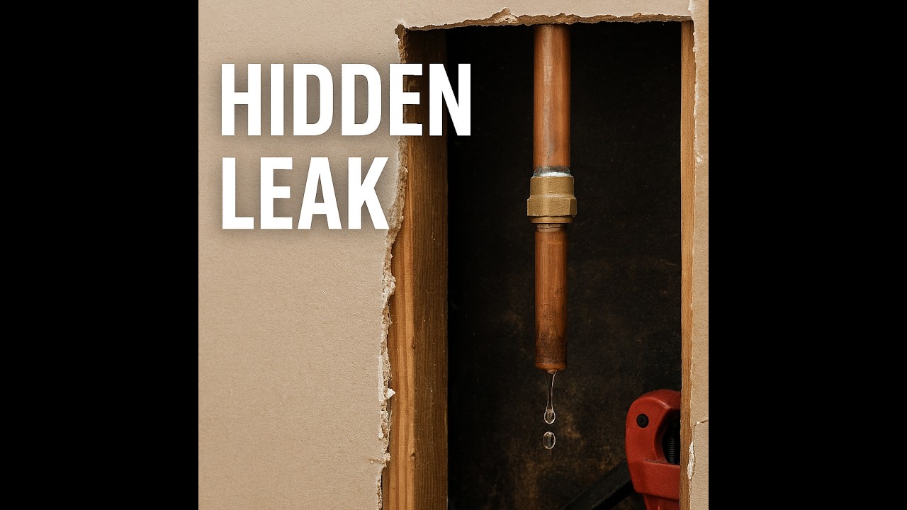 Basement Wet Spot Traced to Hidden Copper Pipe Leak Behind Vanity – Repaired with Uponor PEX