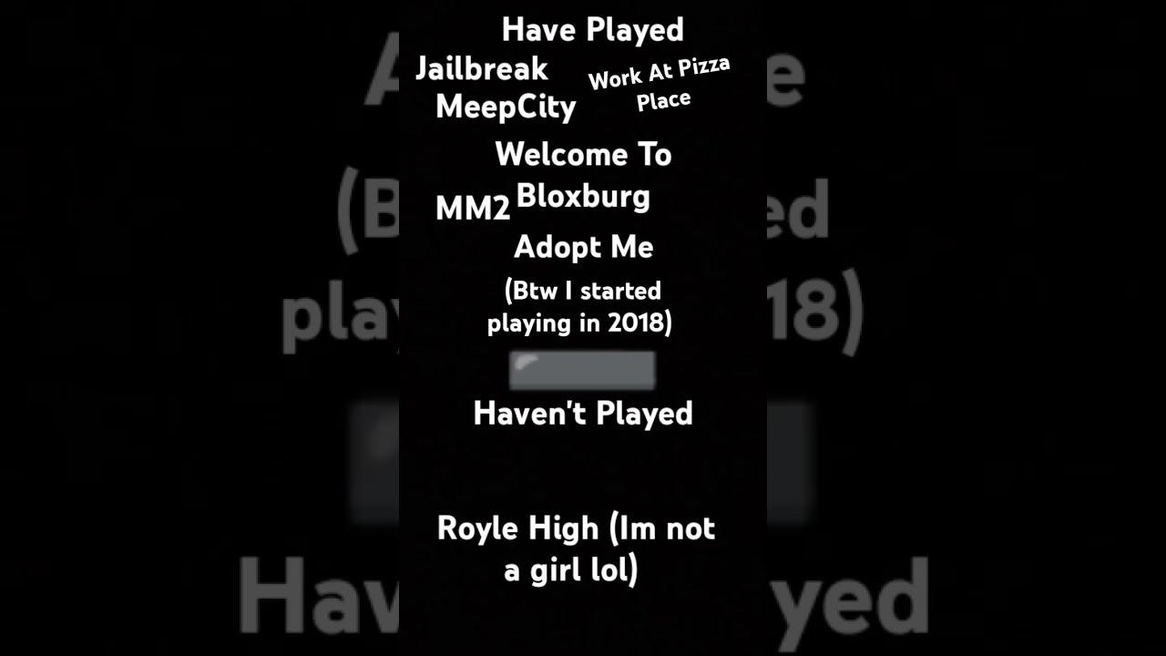 Roblox Games That I have and haven't #roblox  #games #funny #rpgames