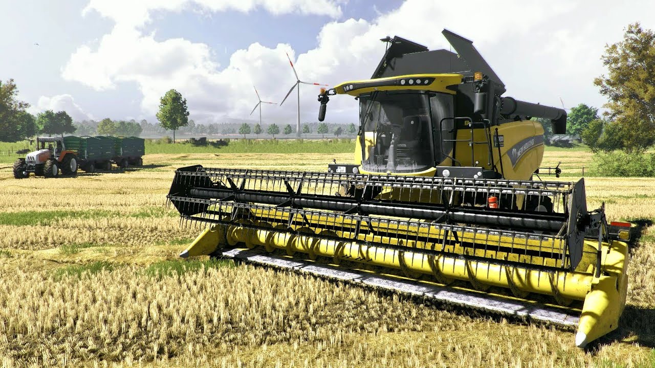 FS25 | ULTRA GRAPHICS | New Holland CH 7.70 harvesting wheat | ReShade Gameplay