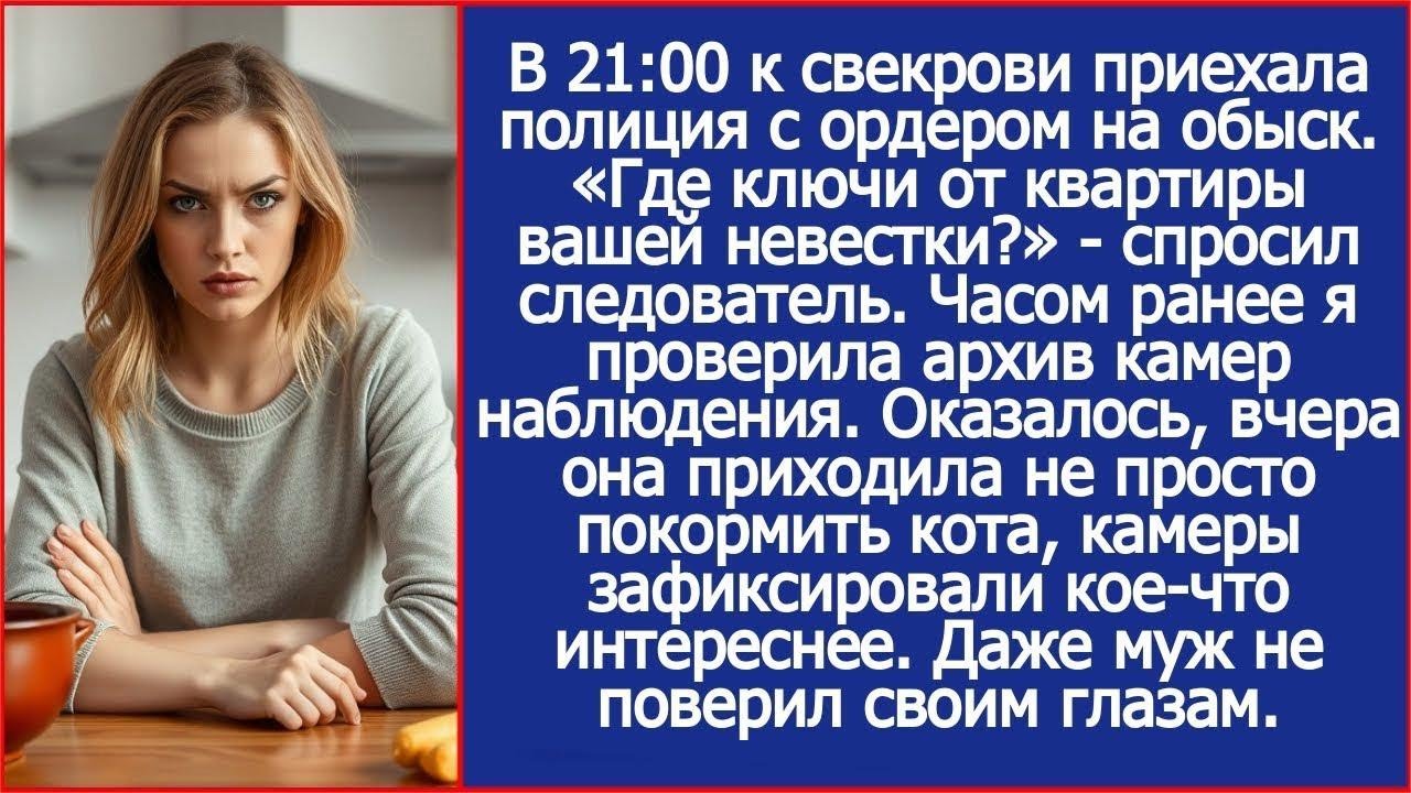 После просмотра записи с камер я вызвала полицию, и уже через час у свекрови начался обыск