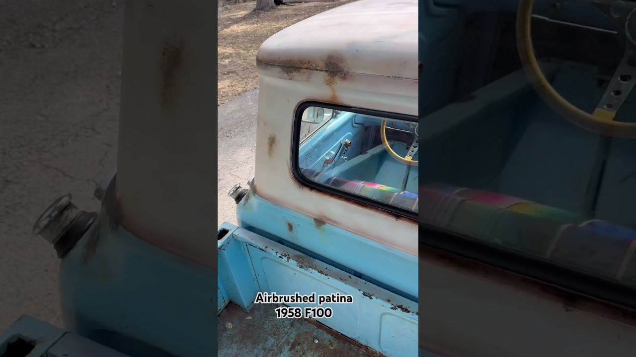 58 F100 airbrushed patina plus Poppy&rsquo;s Clear Coat #mrpatinahead #poppyspatina