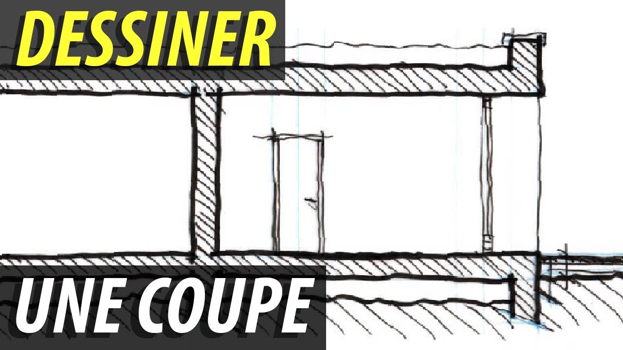 Comment dessiner une coupe verticale transversale d’après un plan d’architecture au 1/100 - 71