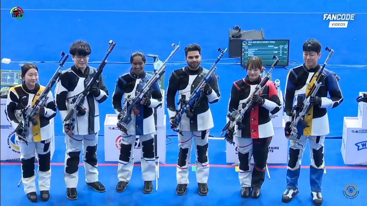 Highlights | 10m Air Rifle Mixed Team Match #asianshootingchampionship #issf #sports #shorts #nrai 