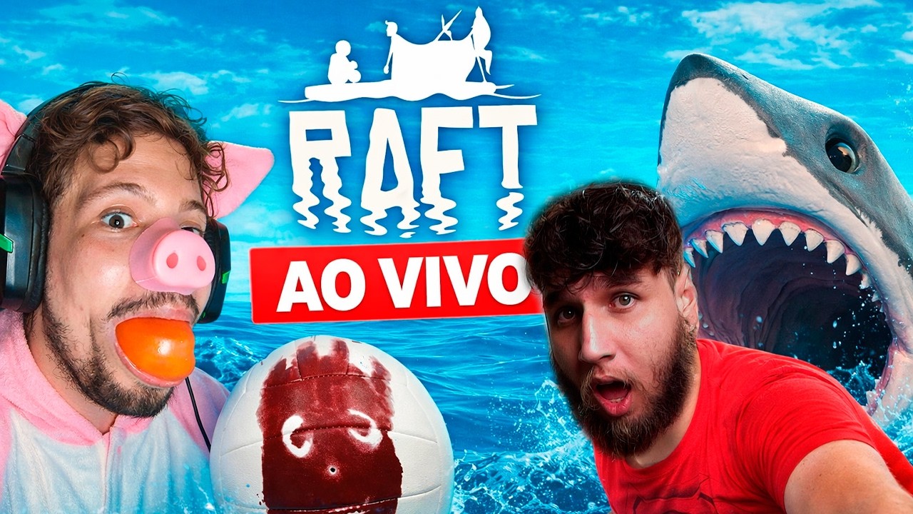 SOBREVIVENDO NO RAFT COM MEU AMIGO… E DEU MUITO ERRADO 😂🌊 (AO VIVO) @joan_r.s