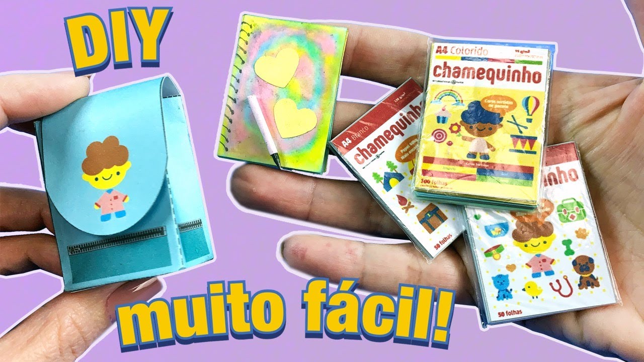Material Escolar DIY Miniatura Fácil de Fazer
