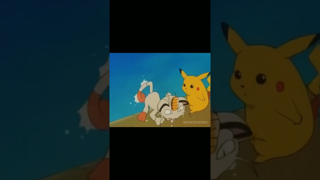 Pikachu was really praying for meowth to drown 🤐 #shorts