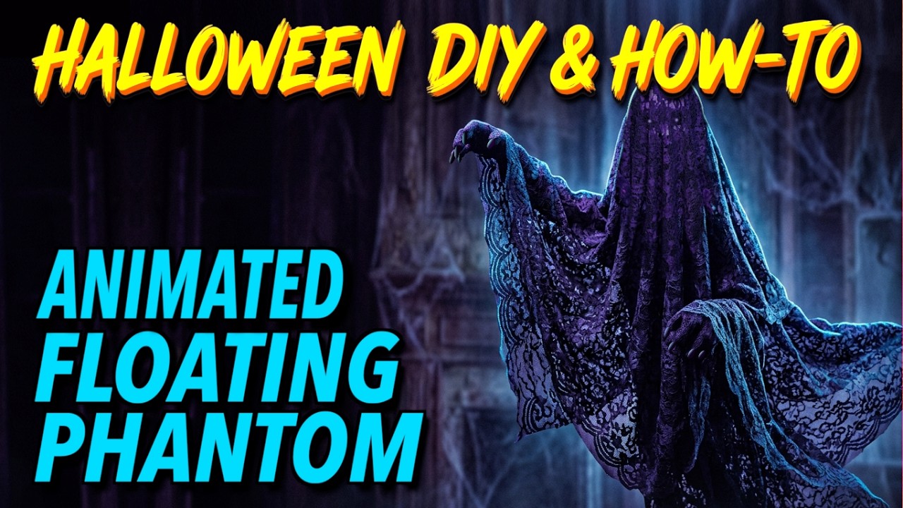 DIY Animated Floating Phantom / Flying Crank Ghost HALLOWEEN Prop