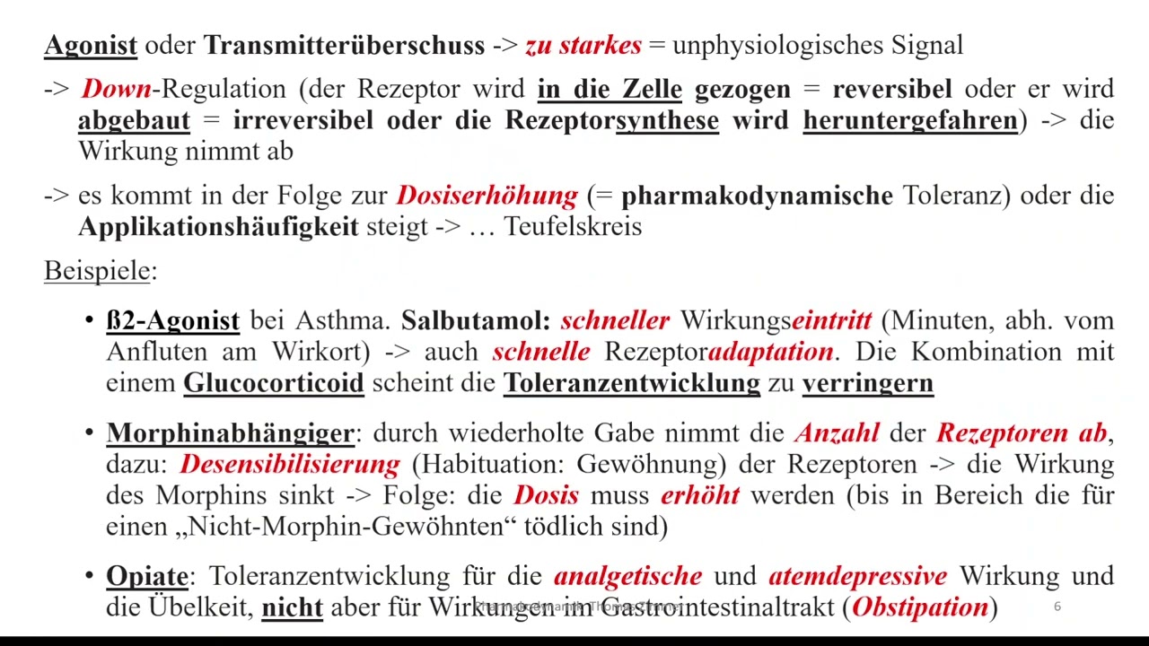 Pharmakologie: Toleranz = Gew&ouml;hnung und Absetzen = Entzug