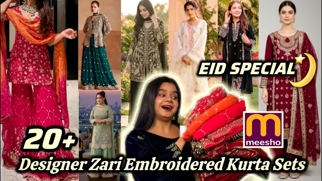Huge MEESHO Pakistani Suit Haul 🌙 Eid Special 2026 | Zari embroidered Heavy Suits Under Budget✨️