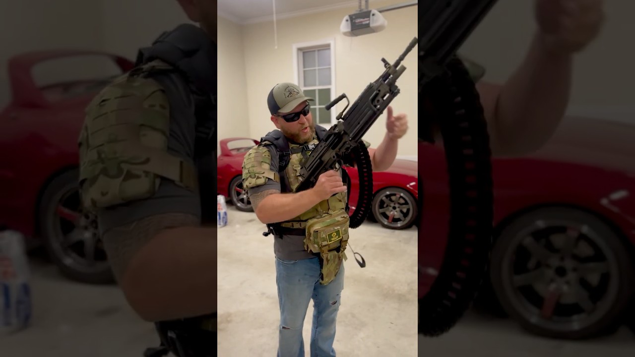 If you ever played COD you know what a Juggernaut is! M249 SAW with 1000 round backpack feed system.