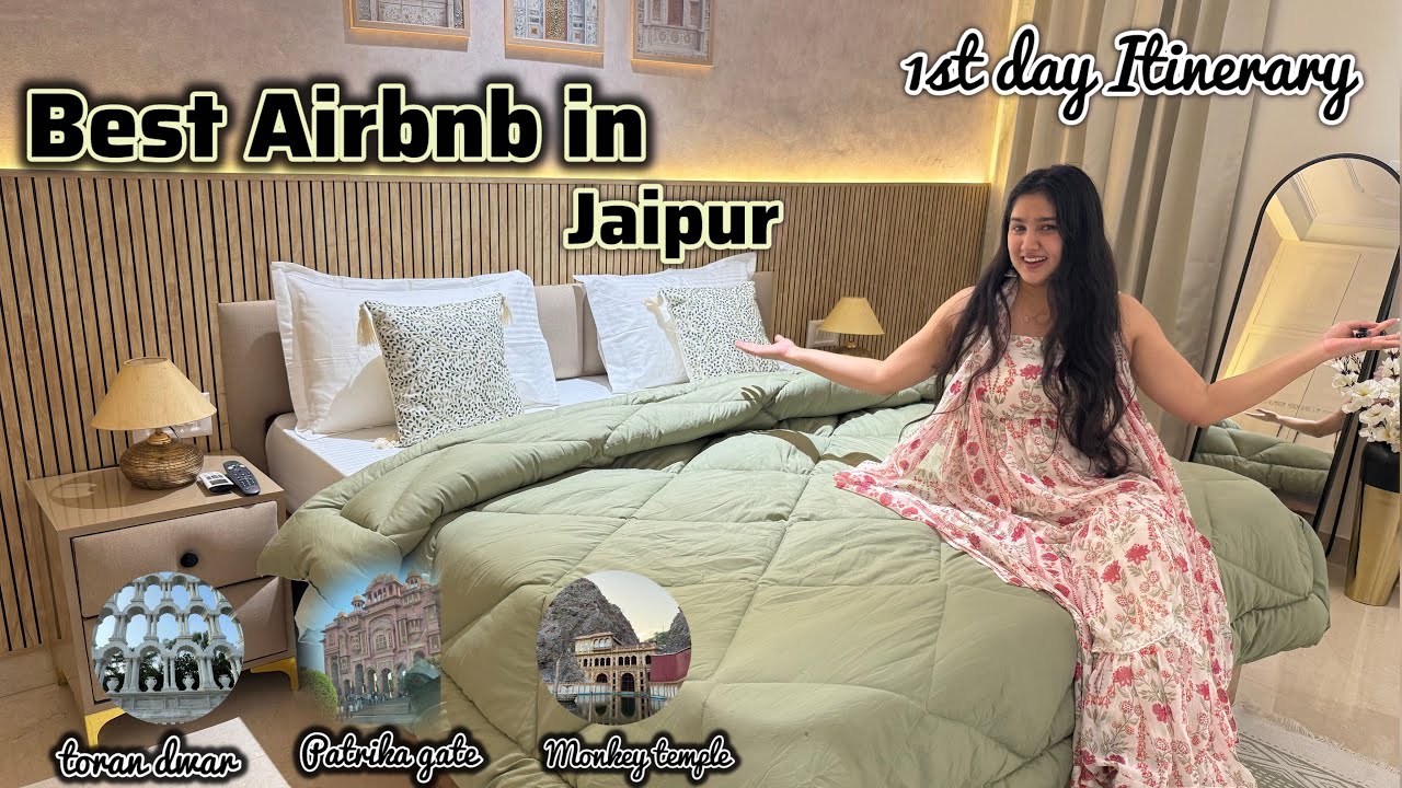 Best Airbnb in Jaipur💫| First day Itinerary in jaipur | Patrika Gate | Toran Dwar| #jaipur #airbnb 