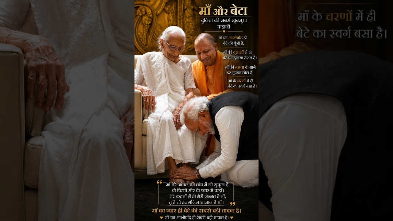 Narendra Modi Yogi Adityanath Modi ji ke maa ko pranam kar rahe hai #shorts #viral #trending #modi
