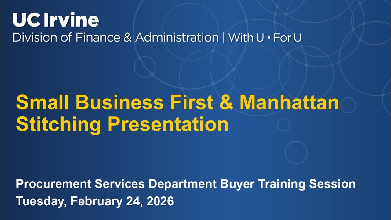 Department Buyer Training Session – Small Business First & Manhattan Stitching Presentation