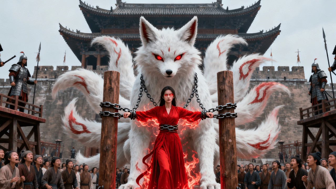 即將被砍頭的少女，竟是九尾天狐，神力爆發秒殺全場！ #kungfu #movie #功夫 #李連杰 #jetli
