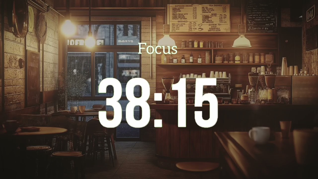 4 Hour Pomodoro Timer (50/10) with Cafe Ambience | No Music, Bell Timer, Deep Focus Aid