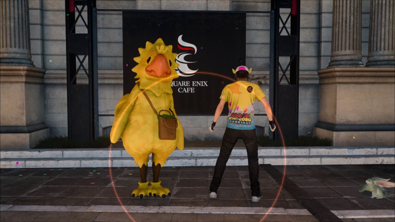 Final Fantasy XV Moogle Chocobo Carnival Noctis doing the Chocobo dance