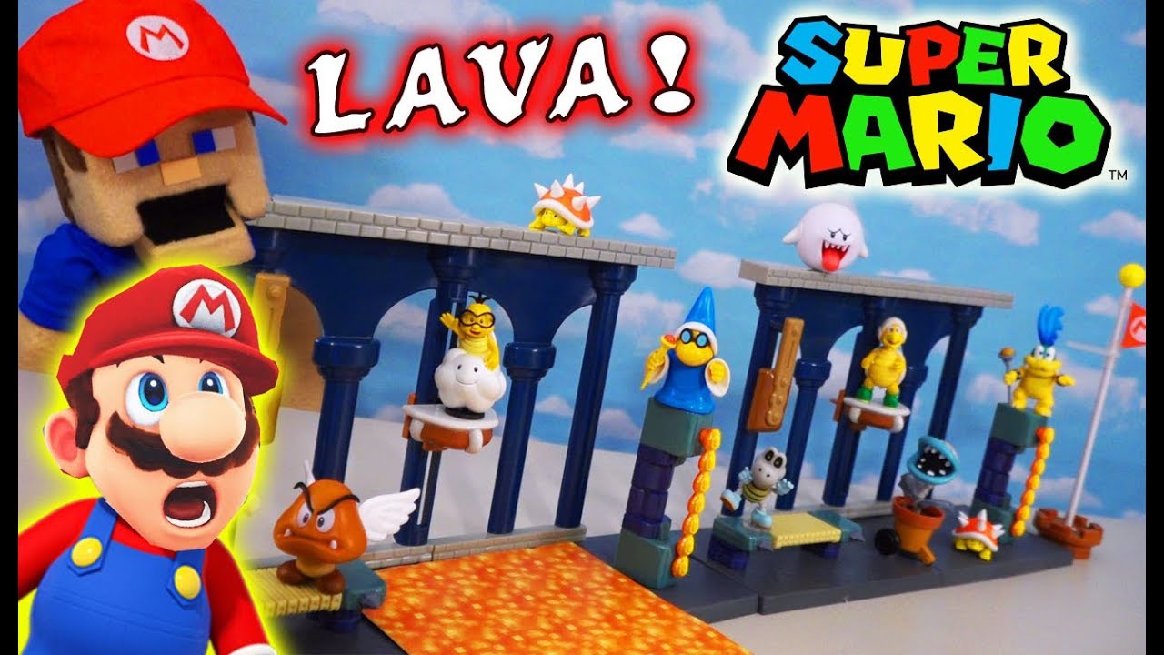 Super Mario Bros LAVA CASTLE Diorama Playset! World of Nintendo 2020 Figures Unboxing