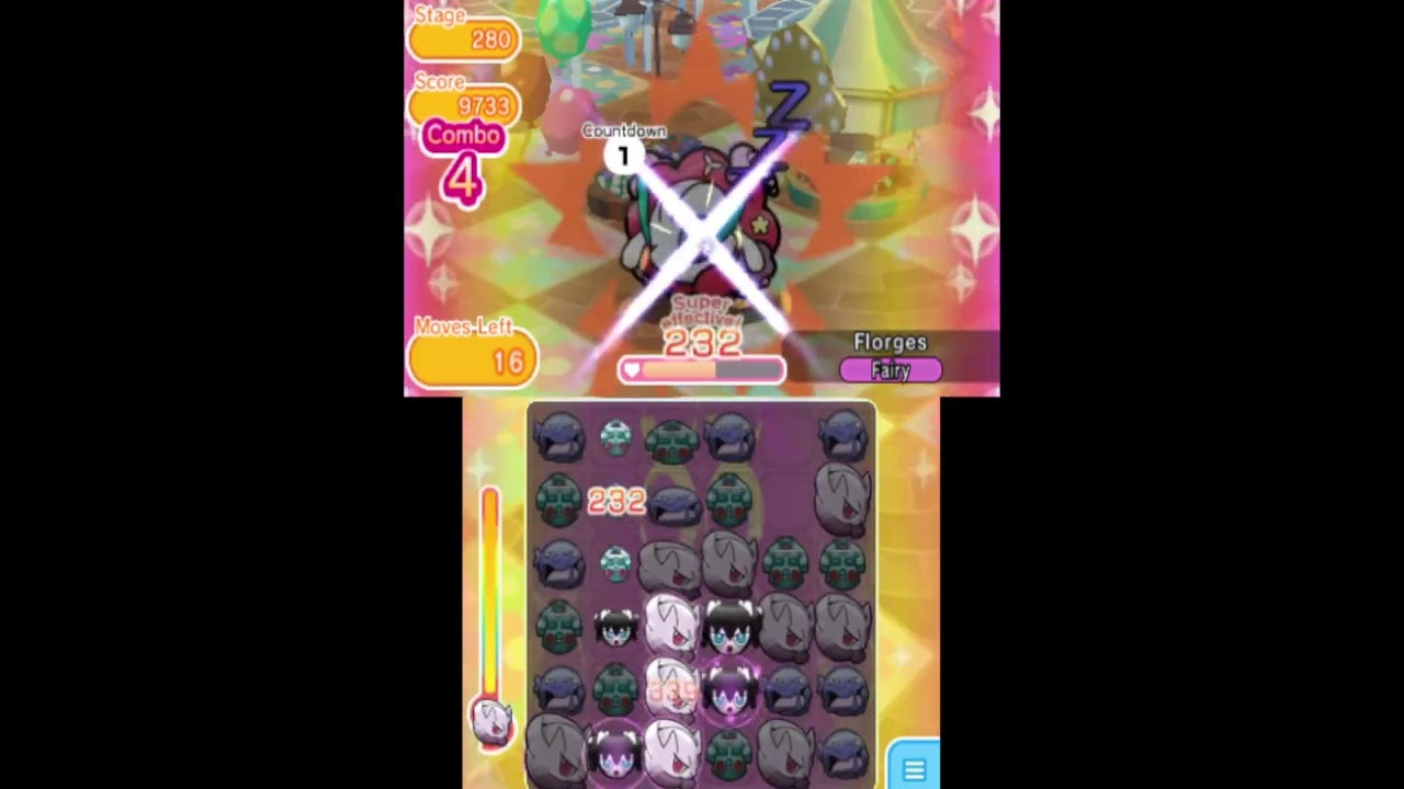 Pokemon Shuffle - Main Stage 280 Florges - ITEMLESS S Rank - How to properly use Sleep Charm