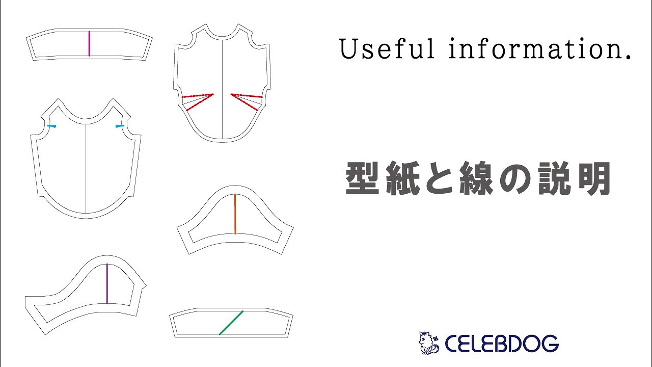 【犬服製作ショートレッスン】型紙と線の説明